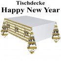 Tischdecke, Golden New Year, 137 x 259 cm, Dekoration Silvester