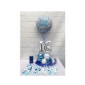 Partydeko-Set zum 16. Geburtstag Blau-Silber Happy Birthday