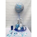 Partydeko-Set zum 18. Geburtstag Blau-Silber Happy Birthday