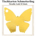 Tischkarten - Gold, Schmetterling, 10 Stück