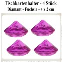 Tischkartenhalter, Diamant - Fuchsia, 4 Stück