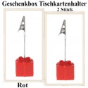 Tischkartenhalter, Geschenkbox - Rot, 2 Stück