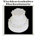 Tischkartenhalter Hochzeitstorte, - 4,5 x 5 cm, Weiß