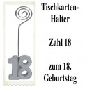 Tischkartenhalter Zahl 18 Silber, zum 18. Geburtstag, 2 Stück