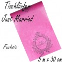 Deko-Tischläufer, Tischdecke Just Married, Fuchsia