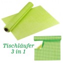 Deko-Tischläufer, Deko-Tischsets, 3 in 1, Karomuster, grün