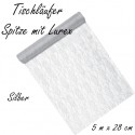 Deko-Tischläufer, Tischdecke aus Spitze mit Lurex, Silber