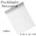 Deko-Tischläufer, Tischdecke in Netzoptik, Silber