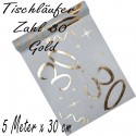 Deko-Tischläufer, Tischdecke Zahl 30, gold zum 30. Geburtstag