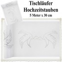 Deko-Tischläufer, Tischdecke mit Hochzeitstauben, weiß