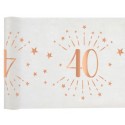 Deko-Tischläufer, Tischdecke Zahl 40, rosegold zum 40. Geburtstag