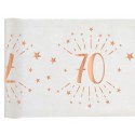 Deko-Tischläufer, Tischdecke Zahl 70, rosegold zum 70. Geburtstag