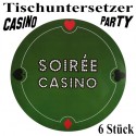 Tischuntersetzer Casino-Party, Casino-Abend, SOIRÈE CASINO, 6 Stück