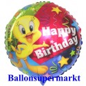 Luftballon Tweety Happy Birthday, Folienballon zum Kindergeburtstag