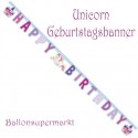 Unicorn Geburtstagsgirlande Happy Birthday  zum Einhorn Kindergeburtstag