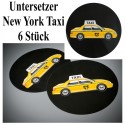 Deko-Tischuntersetzer, Tischdeko New York Taxi, 6 Stück