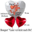 Valentinstag Ballon-Bouquet "Ganz verrückt nach Dir! Ich liebe Dich!