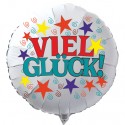 Viel Glück, weißer Luftballon mit Ballongas-Helium, Ballongruß