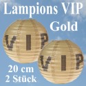 VIP Lampions, 20 cm, Gold, 2er Set