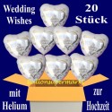 Wedding Wishes Folienballons 20 Stück Herzluftballons mit Helium zur Hochzeit