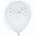 Weiße Luftballons "Hochzeitstauben", 8 Stück