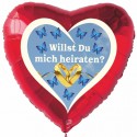 Luftballon- Herz, Willst Du mich heiraten? Inklusive Helium