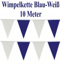 Wimpelkette, 10 Meter, Blau-Weiß, PVC