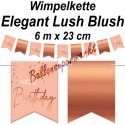 Wimpelkette Elegant Lush Blush Happy Birthday, Dekoration zum Geburtstag