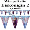 Wimpelkette Eiskönigin 2, Frozen 2  zum Kindergeburtstag, 2,3 m