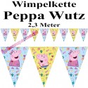 Wimpelkette Peppa Wutz  zum Kindergeburtstag, 2,3 m