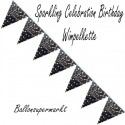 Wimpelkette Sparkling Celebration Birthday, Dekoration zum Geburtstag