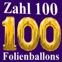 Zahl 100 aus Luftballons zum 100. Geburtstag (Inklusive Helium)