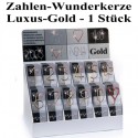 Wunderkerze Zahl 0-9, 1 Stück, Luxus-Gold