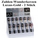 Wunderkerzen Zahlen 0-9, 2 Stück, Luxus-Gold