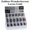 Wunderkerzen Zahlen 0-9, Luxus-Gold, Kombi