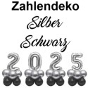 Zahlendekoration Silvester 2025, 36cm große Zahlen in Silber