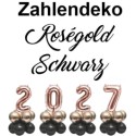Zahlendekoration Silvester 2027, 36cm große Zahlen in Roségold zum Selbermachen