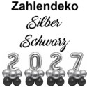 Zahlendekoration Silvester 2027, 36cm große Zahlen in Silber zum Selbermachen