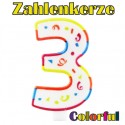 Zahlenkerze 3, Colorful