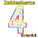 Zahlenkerze 4, Colorful