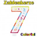 Zahlenkerze 7, Colorful