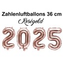 Zahlendekoration Silvester 2025, 36cm große Zahlen in Roségold