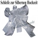 Hochzeitsschleife, Hochzeitsdeko-Zierschleife, Silberhochzeit