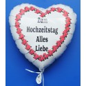 Luftballon- Herz ZUM HOCHZEITSTAG ALLES LIEBE, inklusive Helium