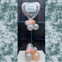 Danke Mama! Ballondeko, Tischdeko mit Herzluftballon in Silber aus Folie ohne Helium zum Muttertag
