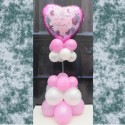 Mami ist die Beste! Ballondeko, Tischdeko mit Herzluftballon in Pink aus Folie ohne Helium zum Muttertag