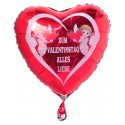 ZUM VALENTINSTAG ALLES LIEBE, Amor-Liebesengel, roter Luftballon mit Helium-Ballongas, Ballongrüße