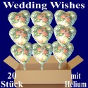 Wedding Wishes Folienballons 20 Stück Herzluftballons mit Helium zur Hochzeit