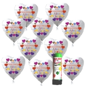 10 Herzluftballons Zum Valentinstag Alles Liebe Helium Einweg Set