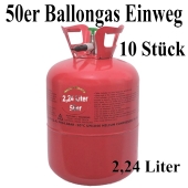 Helium Einweg, 2,2 Liter, 10 Stück